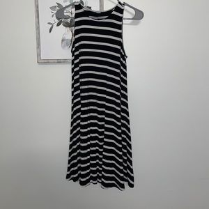 Black and white striped dress